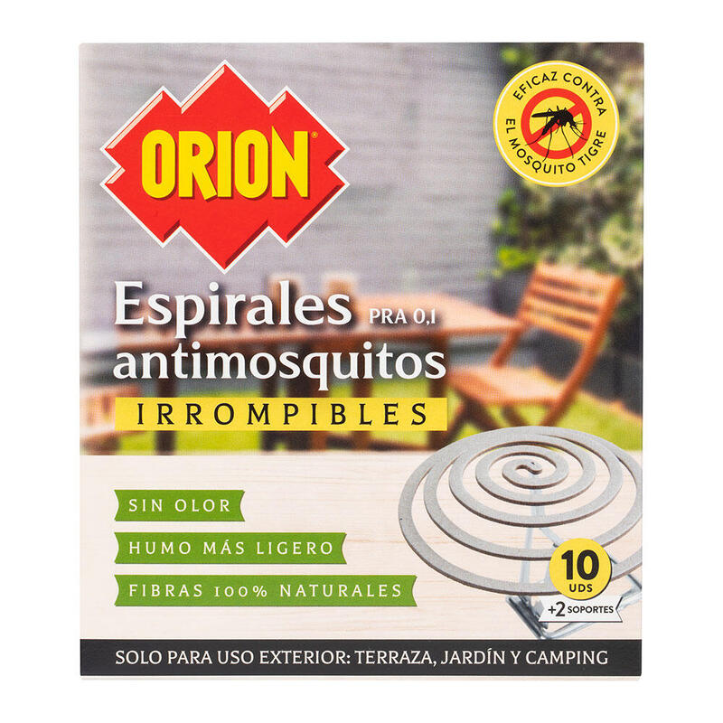 Pack De 5 Unidades - Espiral Anti-Mosquitos, 10 Uds + 2 Soportes