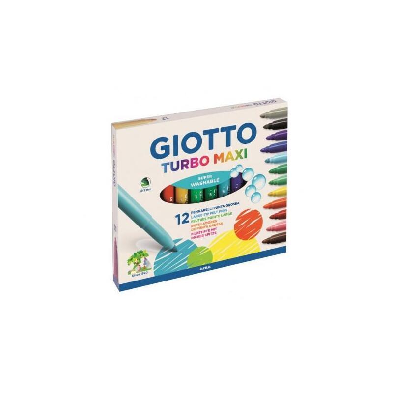 Pack De 5 Unidades Giotto Rotuladores Turbo Maxi C/Surtidos Estuche 12 Ud