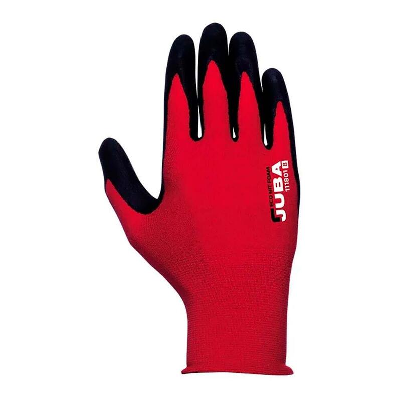 Pack De 5 Unidades - Guante Nailon / Licra Con Palma Nitrilo Microfoam, Econit Foam, Rojo Y Negro, T-10 Xl