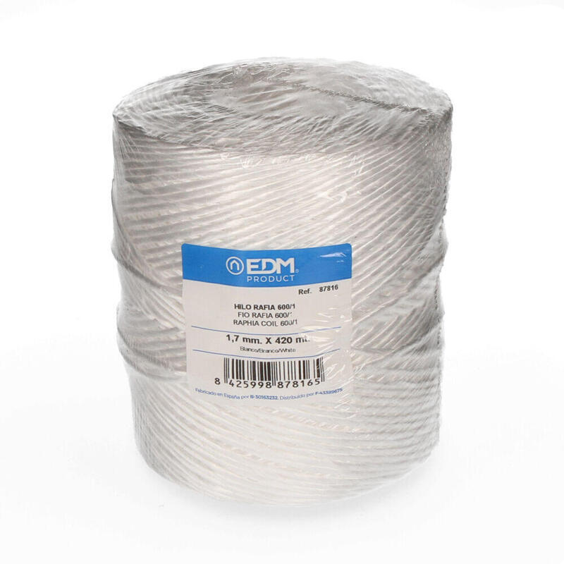 Pack De 5 Unidades - Hilo Rafia 600/1 Bobina 750g/420m Blanco Edm