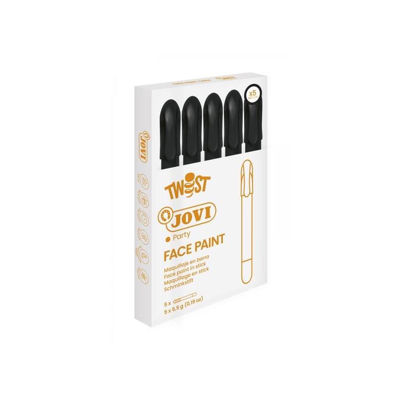 Pack De 5 Unidades Jovi Twist Stick De Pintura De Cara - Hipoalergenico - Base Agua - Facil De Aplicar Y Retirar - Gran