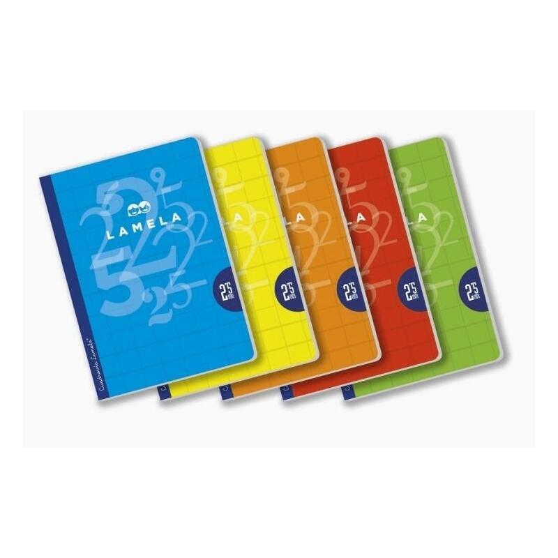 Pack De 5 Unidades Lamela Libreta Grapada 50h A4 90gr Cuadrovía 4mm C/Margen C/Surtidos Básico