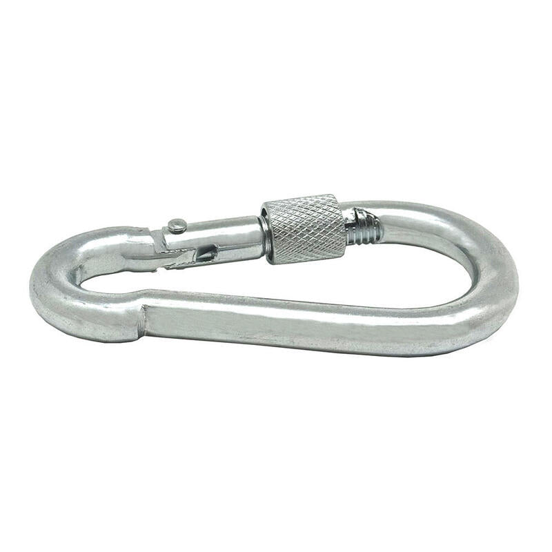 Pack De 5 Unidades - Mosquetón Bombero Con Seguro, Msq02, Acero Galvanizado, 9 X 90 Mm