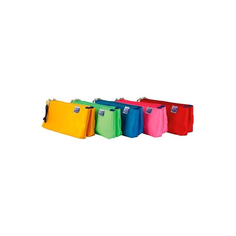 Pack De 5 Unidades Oxford Kangoo Kids Estuche Portatodo Doble Poliéster Colores Surtidos