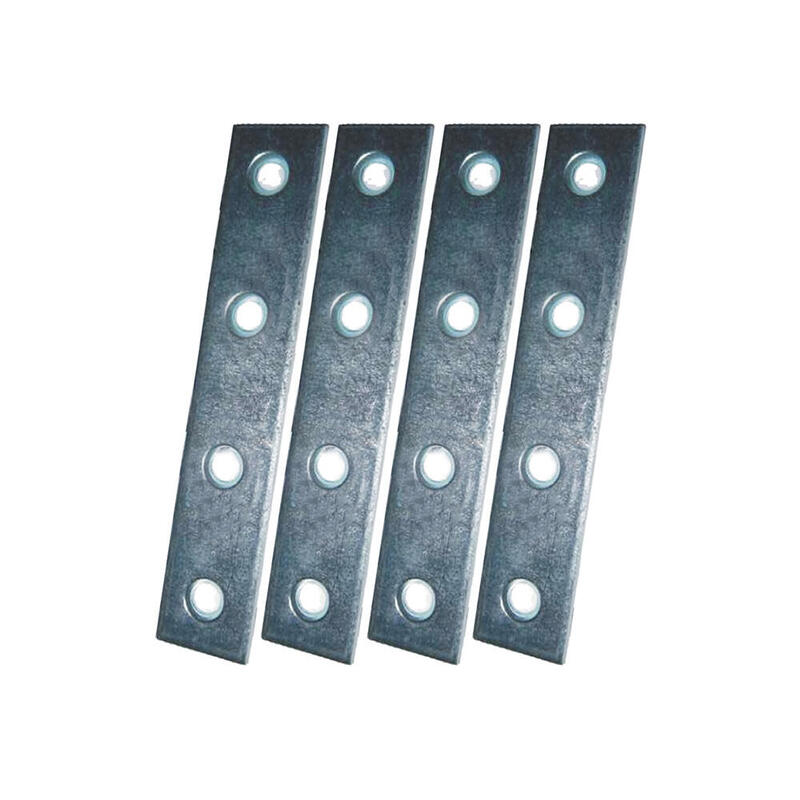 Pack De 5 Unidades - Placa Recta Unión Plc02, Acero Zincado, 120 X 15 X 2 Mm. 4 Unidades