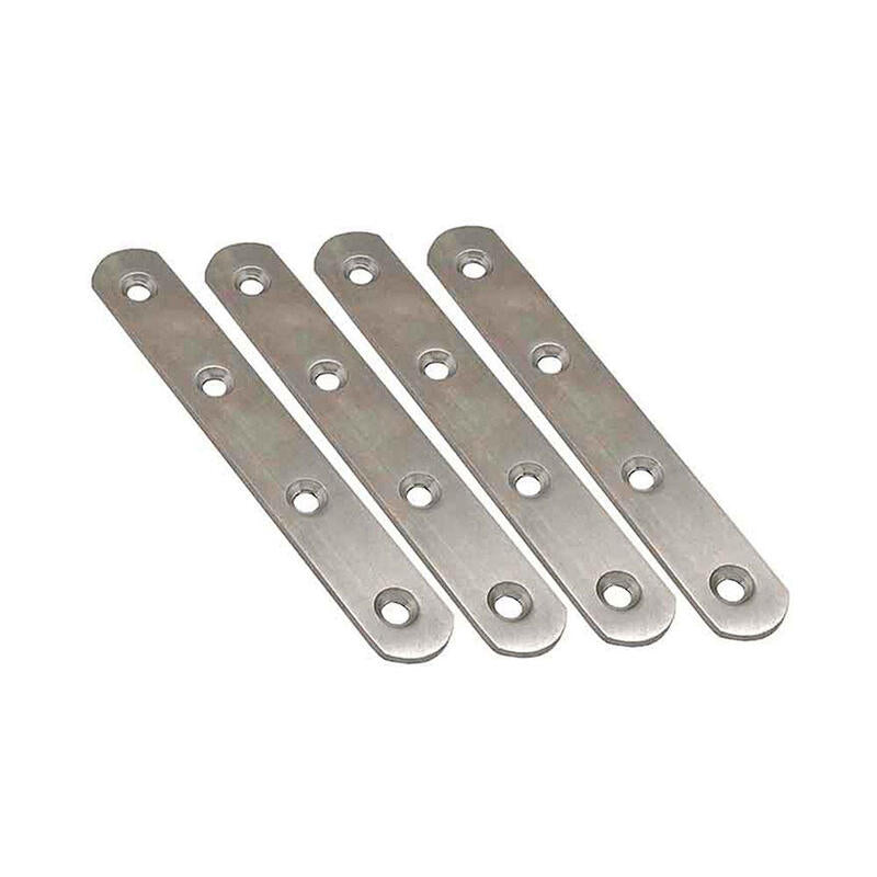 Pack De 5 Unidades - Placa Recta Unión Plc14, Acero Inoxidable, 80 X 16 X 2 Mm. 4 Unidades