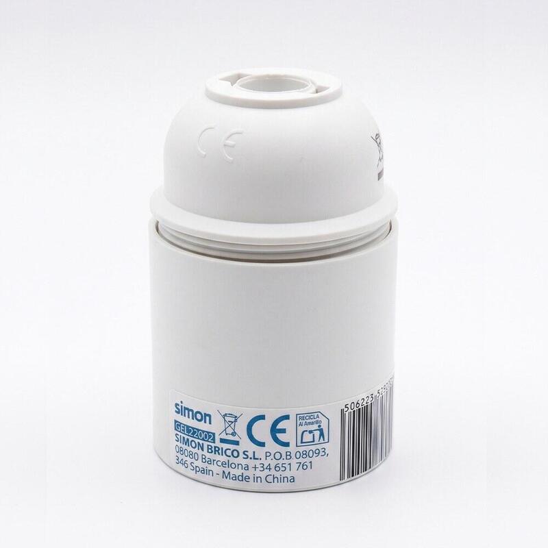Pack De 5 Unidades - Portalámparas Termoplástico, Liso, E-27, Blanco