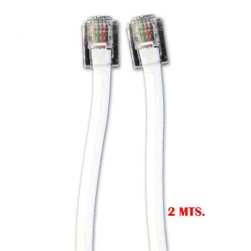 Pack De 5 Unidades - Prolongacion Telefonica 2m 4 Vias Macho-Macho Edm