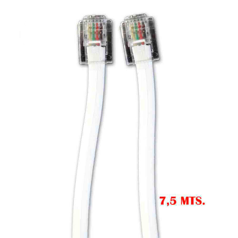 Pack De 5 Unidades - Prolongación Telefónica 7,5m 4 Vias Macho-Macho