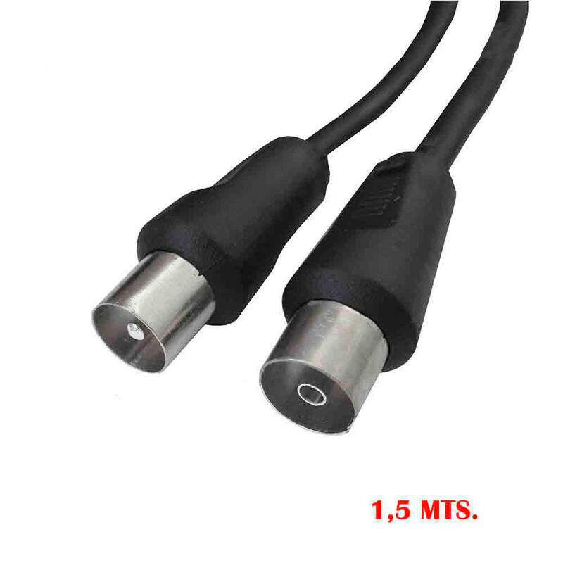 Pack De 5 Unidades - Prolongacion Tv-Video 9,5mm 1,5m Envasada Negra Edm