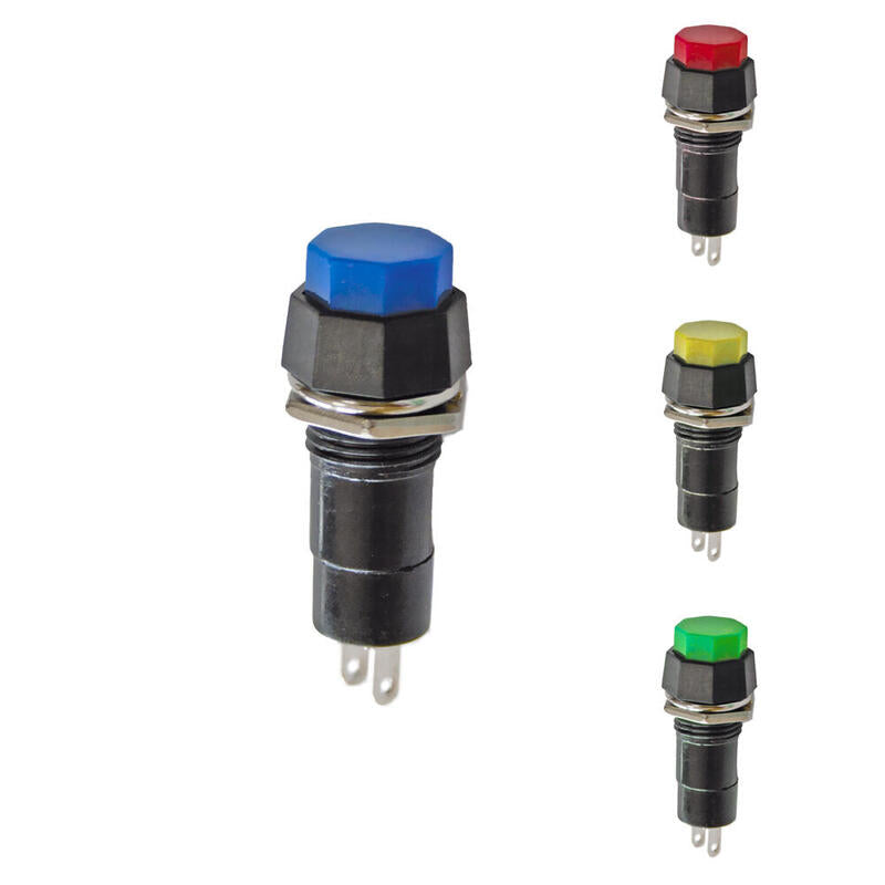 Pack De 5 Unidades - Pulsador Base Hexagonal 1a 250v Colores Surtidos