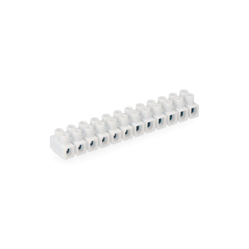 Pack De 5 Unidades - Regleta De Conexion De 2.5 Mm A 4 Mm , 12 Conectores, Homologada, Blanca (Envasada)