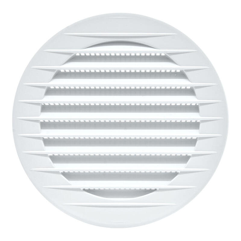 Pack De 5 Unidades - Rejilla Ventilación Redonda Empotrable Con Mosquitera Ø100mm, Abs, Blanca