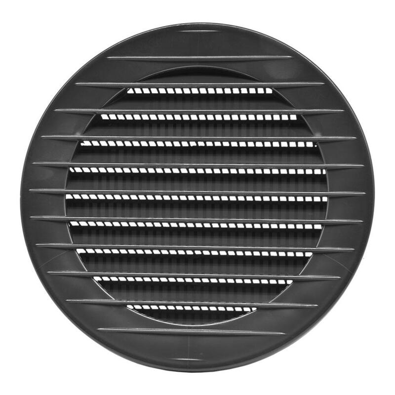 Pack De 5 Unidades - Rejilla Ventilación Redonda Empotrable Con Mosquitera Ø100mm Abs Gris Antracita