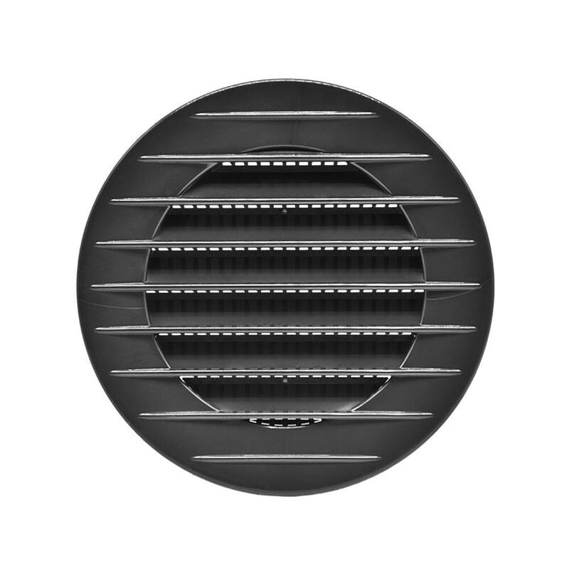 Pack De 5 Unidades - Rejilla Ventilación Redonda Empotrable Con Mosquitera Ø70mm Abs Gris Antracita