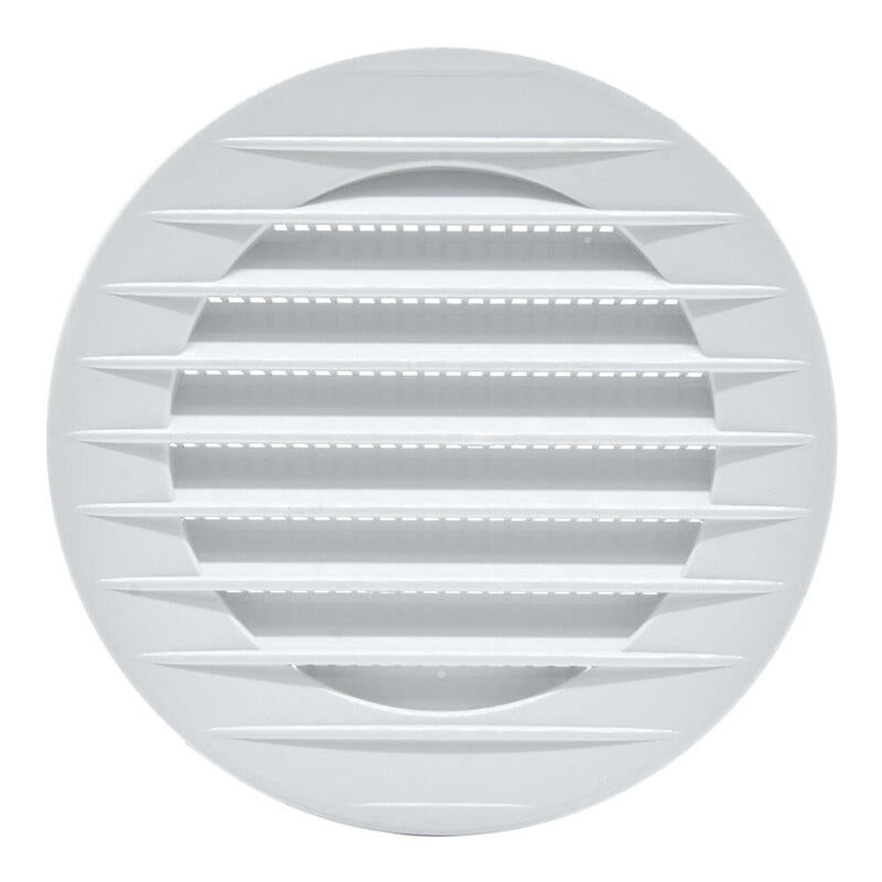 Pack De 5 Unidades - Rejilla Ventilación Redonda Empotrable Con Mosquitera Ø80mm Abs Blanca