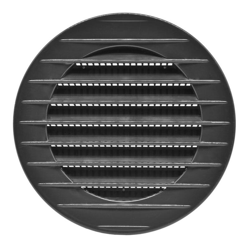 Pack De 5 Unidades - Rejilla Ventilación Redonda Empotrable Con Mosquitera Ø80mm Abs Gris Antracita