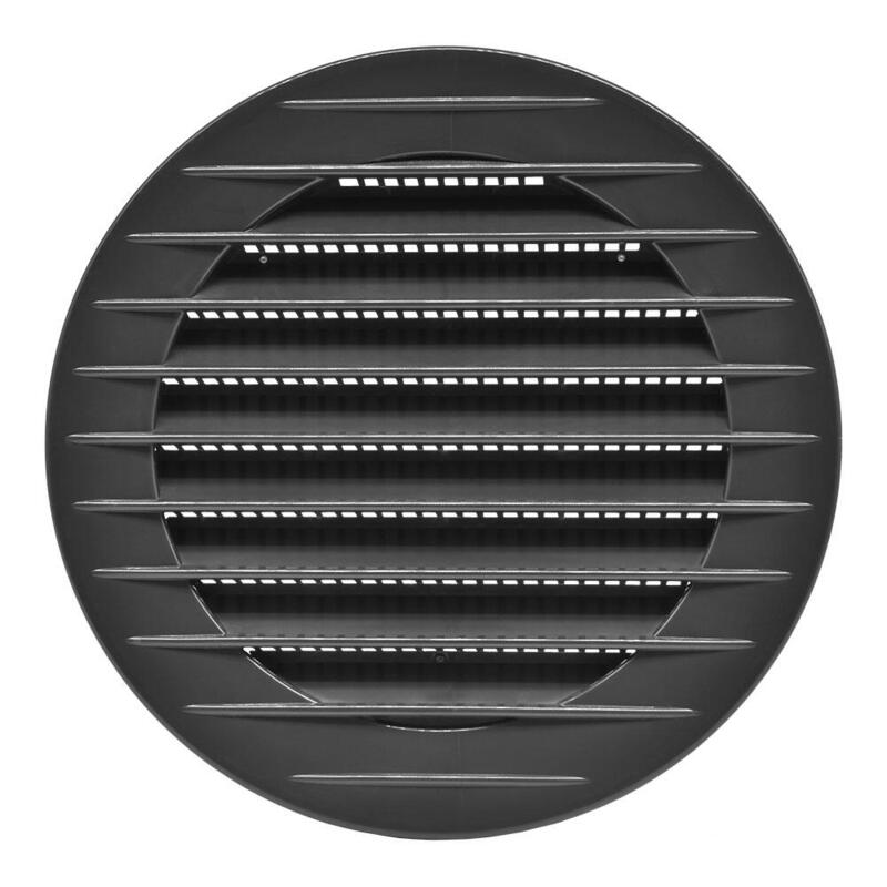 Pack De 5 Unidades - Rejilla Ventilación Redonda Empotrable Con Mosquitera Ø90mm Abs Gris Antracita