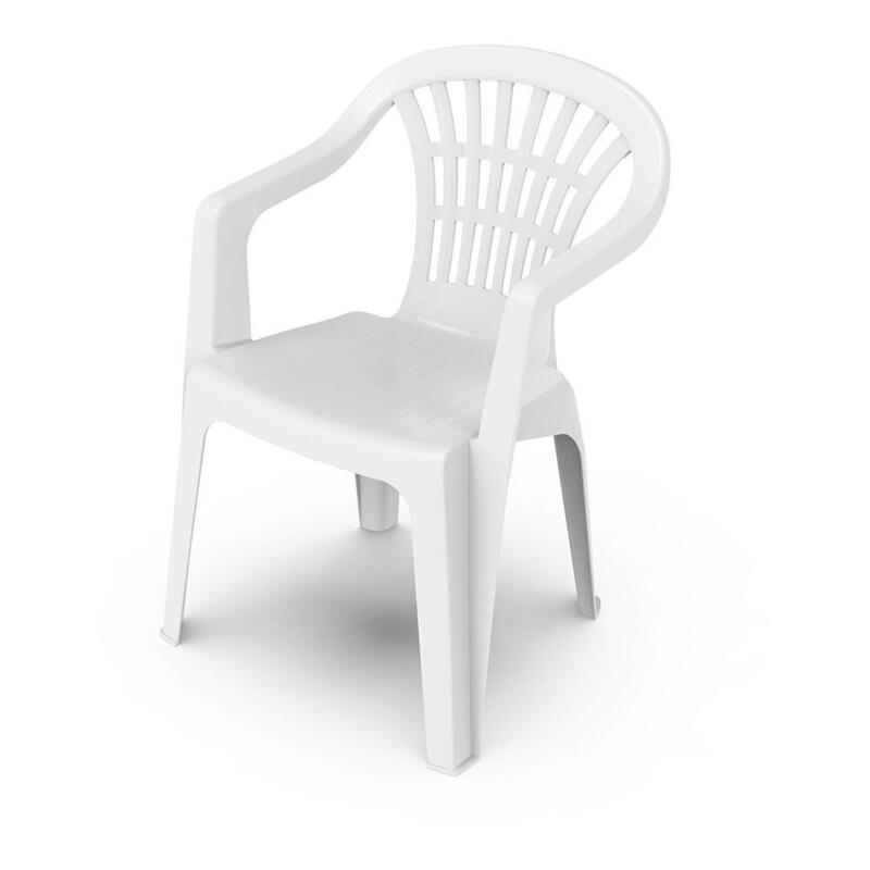 Pack De 5 Unidades - Silla Apilable. Respaldo Bajo Color: Blanco 56x54x80cm, Modelo: Lyra Progarden