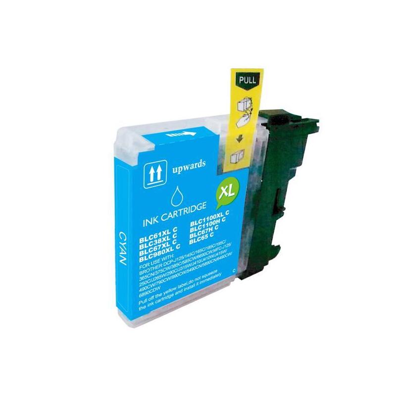 Pack De 50 Unidades Bulk - Brother Lc980xl/Lc1100xl/Lc985xl Cyan Tinta Generica - Reemplaza