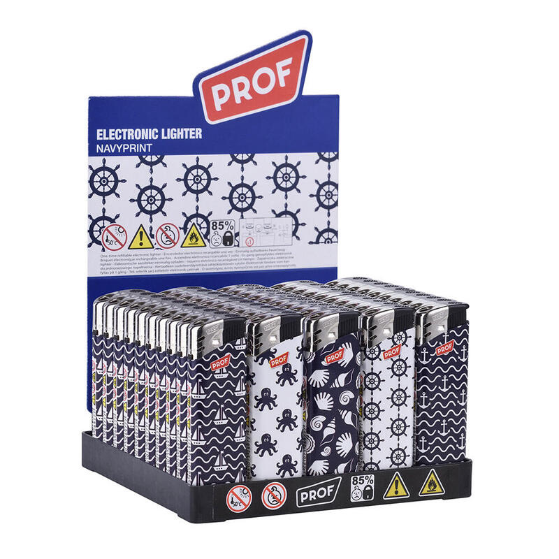Pack De 50 Unidades - Encendedor Modelo Navy Print Colores / Modelos Surtidos