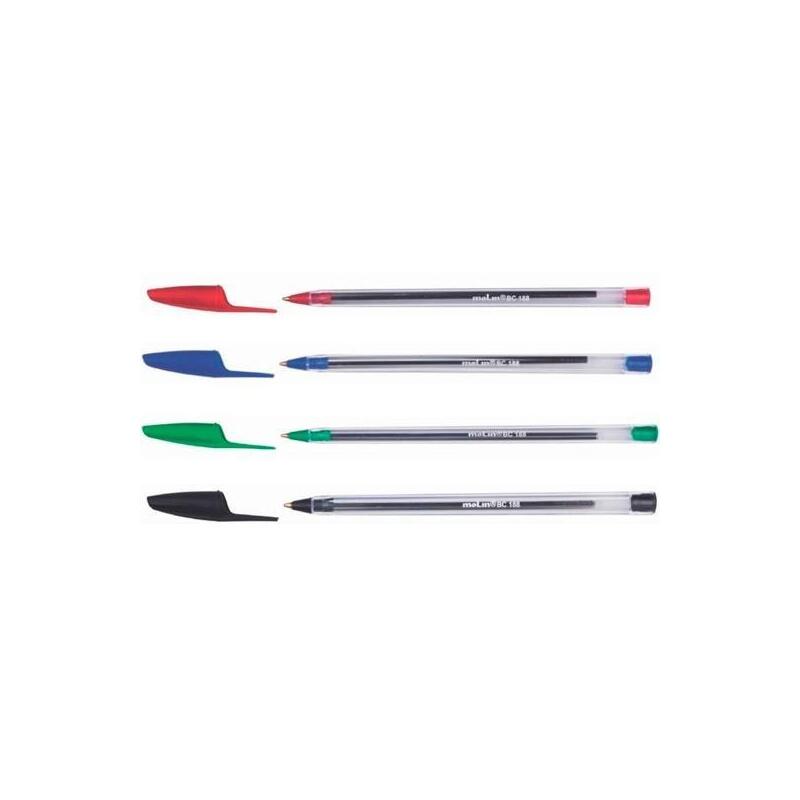 Pack De 50 Unidades Molin Bolígrafo Basic Cristal Ball Point Pen Verde