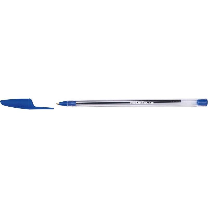 Pack De 50 Unidades Molin Boligrafo De Bola Punta Media - Tinta Aceite - Secado Rapido - Azul