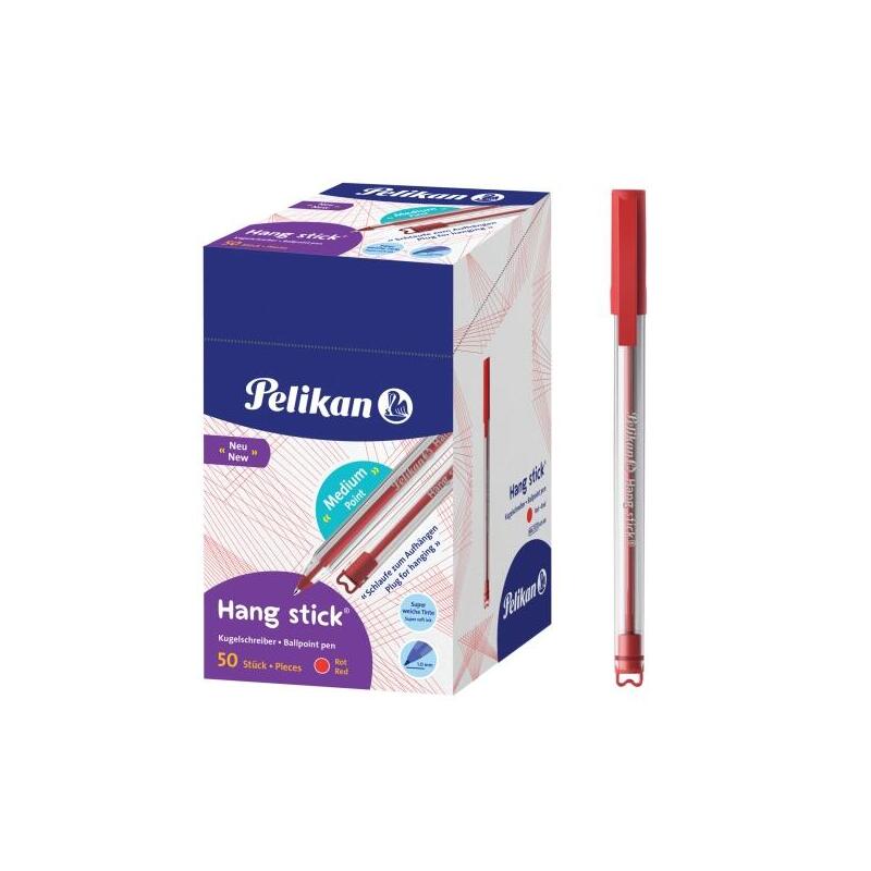 Pack De 50 Unidades Pelikan Hang Stick Boligrafo De Bola - Trazo De 1mm - Capuchon Antiasfixia - Cuerpo Triangular
