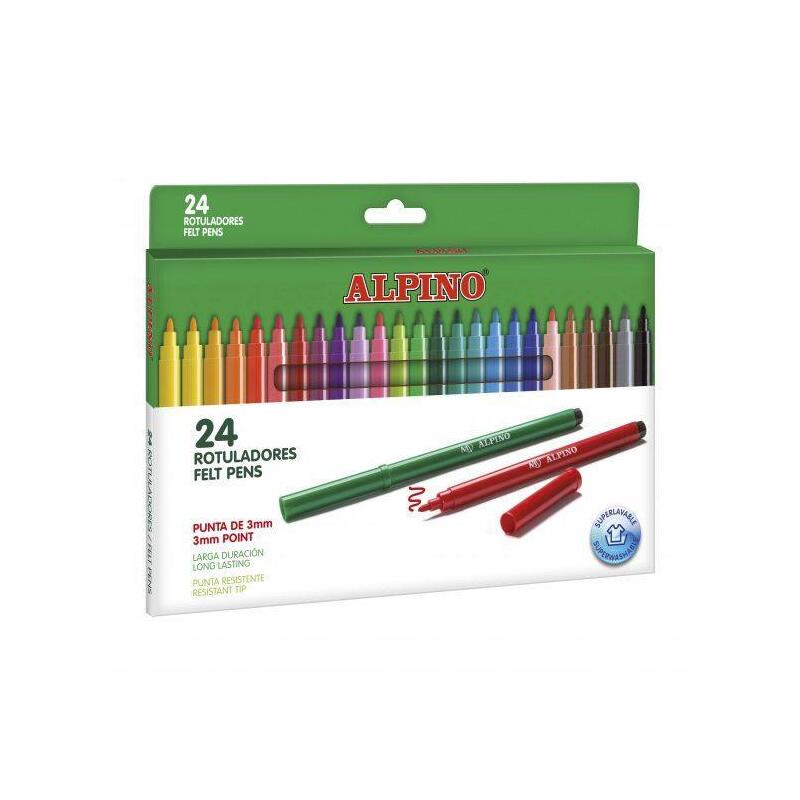 Pack De 6 Unidades Alpino Rotuladores Larga Duración Estuche De 24 C/Surtidos