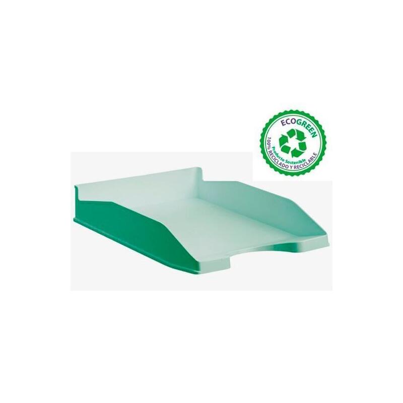 Pack De 6 Unidades Archivo 2000 Bandeja Ecogreen Apilable 3 Posiciones 345x255x60mm Reciclado Verde Pastel