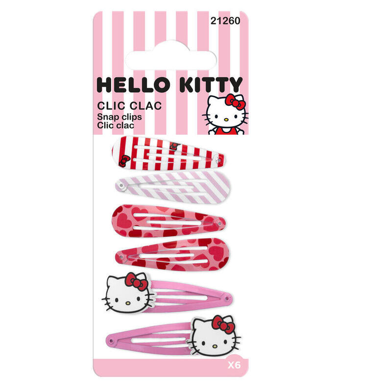 Pack De 6 Unidades - Blister 6 Horquillas Hello Kitty