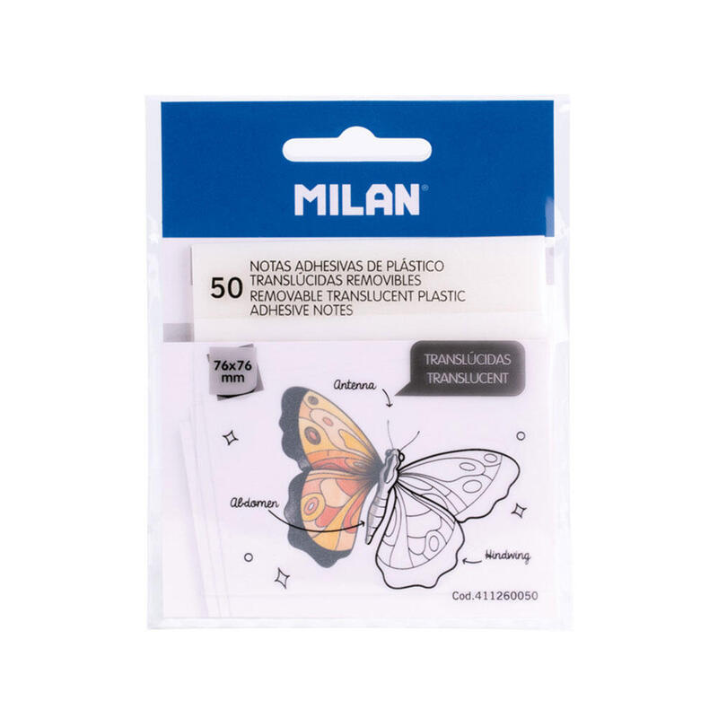 Pack De 6 Unidades - Bloc 50 Notas Adhesivas Translúcidas Removibles Transparentes 76x76mm Milan