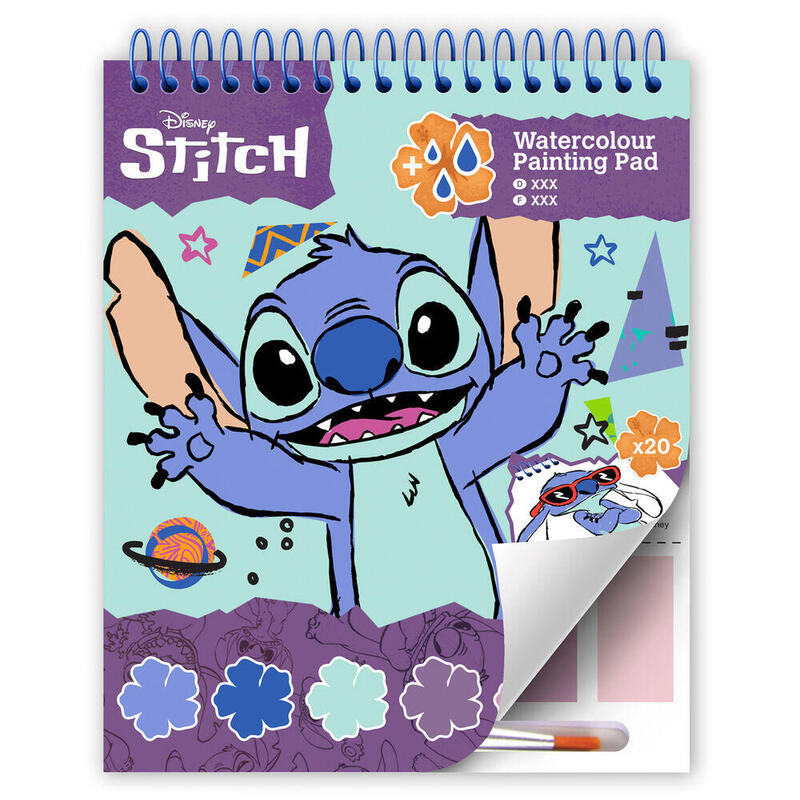 Pack De 6 Unidades - Bloc Dibujo Acuarelas Stitch Disney