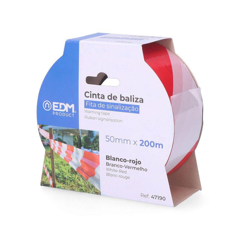 Pack De 6 Unidades - Cinta De Baliza Blanca/Roja 200m X 50mm Edm