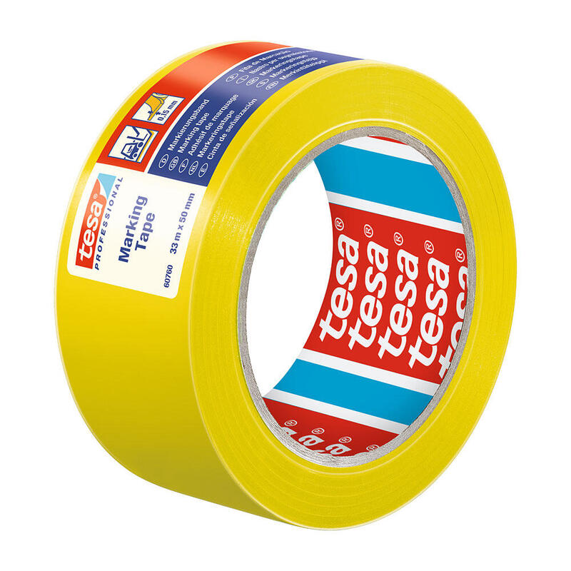 Pack De 6 Unidades - Cinta De Balizar Adhesiva Amarilla 33m X 50mm 60760 Tesa