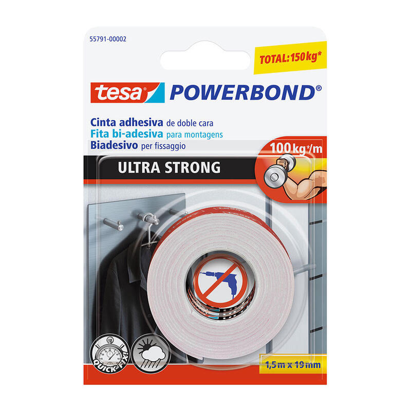 Pack De 6 Unidades - Cinta Montaje Extrafuerte 1,5m X 19mm 55791 Tesa