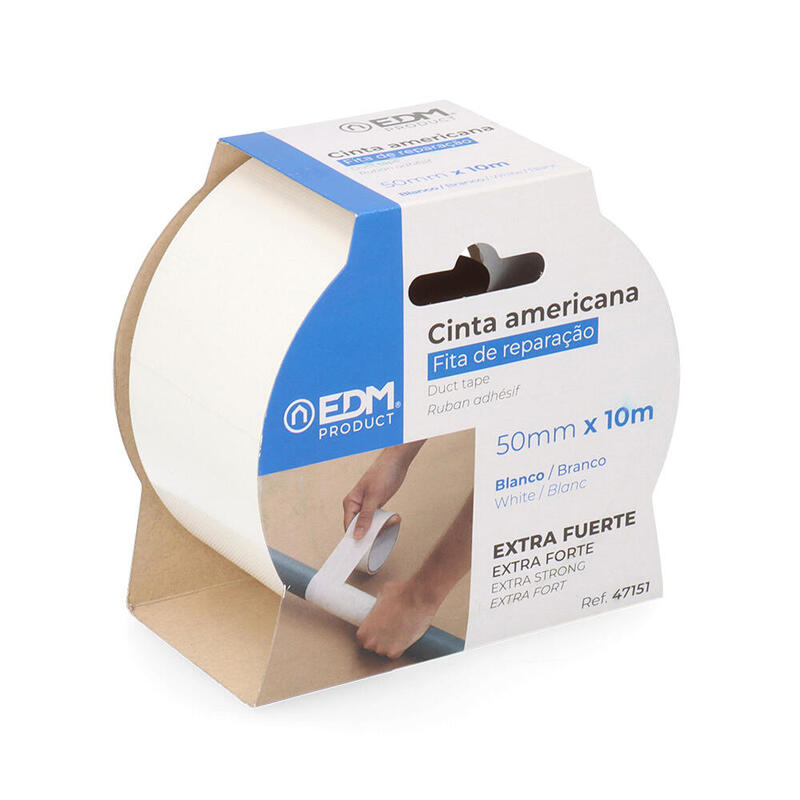 Pack De 6 Unidades - Cinta Multiuso Americana 10m X 50mm Blanca Edm