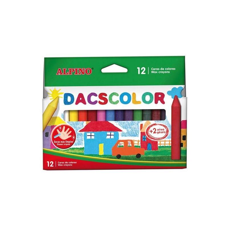 Pack De 6 Unidades Dacscolor Ceras 80mm Semiblandas No Manchan Surtidos -Estuche De 12u-