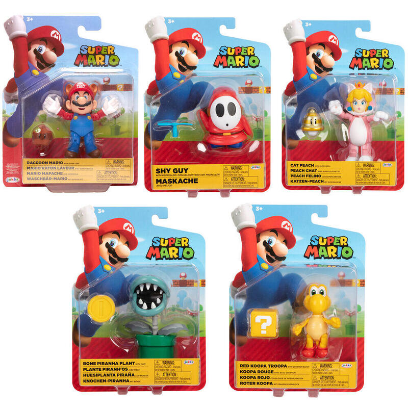 Pack De 6 Unidades - Figura Super Mario Wave 28 Super Mario Nintendo 10cm Surtido
