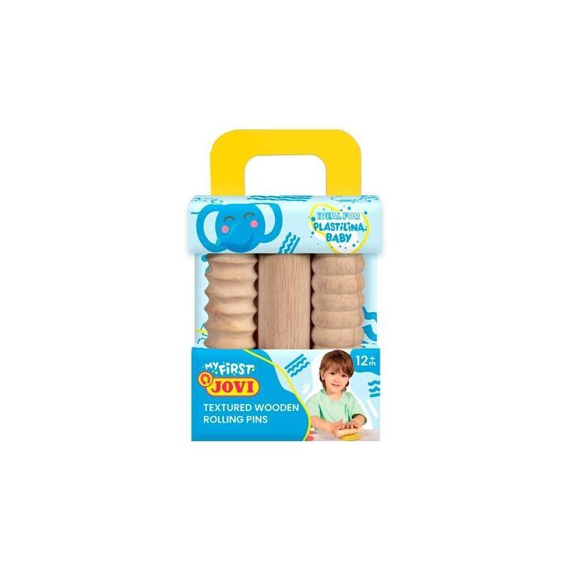 Pack De 6 Unidades Jovi Maletín De Modelaje My First Plastilina Baby Con 3 Rodillos De Madera Diferentes Texturas +12m