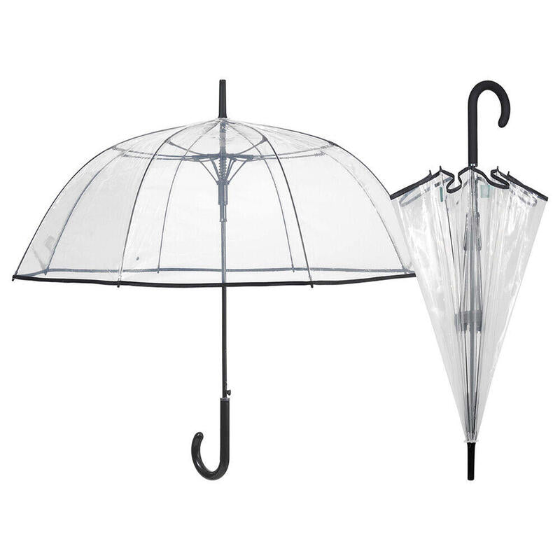 Pack De 6 Unidades - Paraguas Automatico Transparente Borde Negro 61cm Surtido