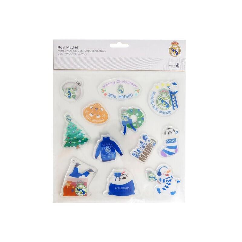 Pack De 6 Unidades - Pegatinas Gel Navidad Ventana Real Madrid