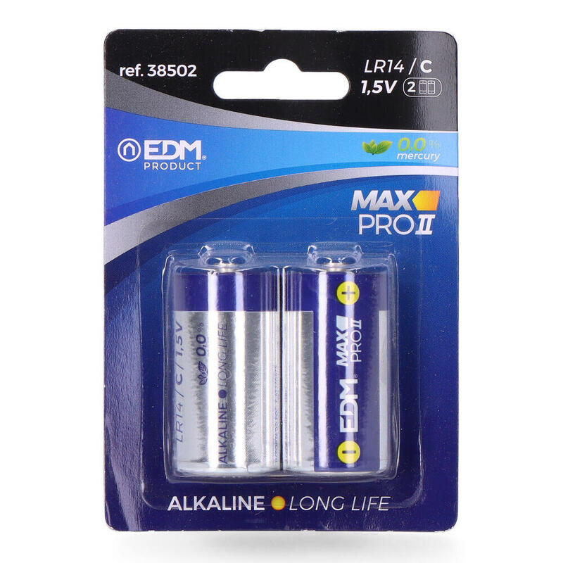 Pack De 6 Unidades - Pila Edm Alkalina Long Life C - Lr14 1,5v (Blister 2 Unid.) Ø26,2x50mm