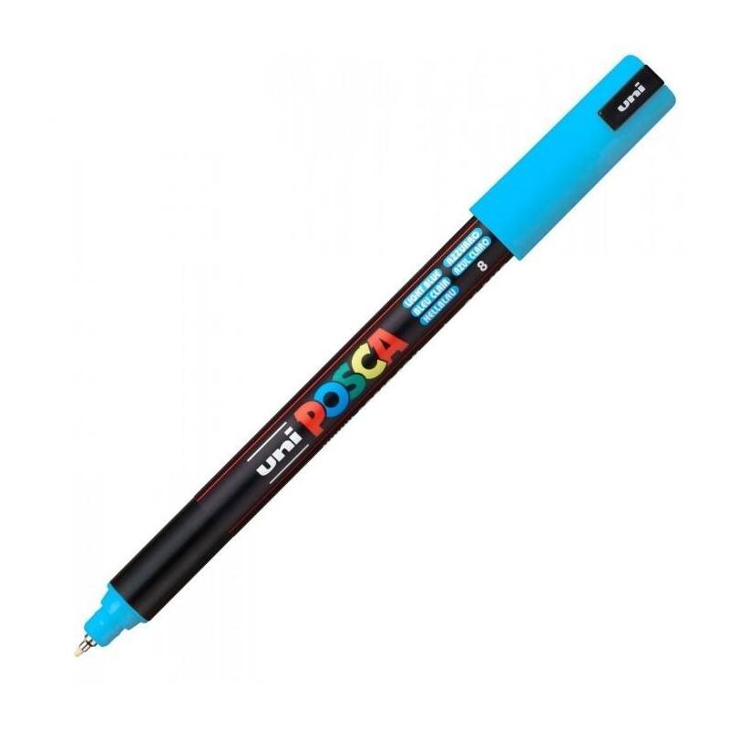 Pack De 6 Unidades Posca Marcador  Pc-1mr No Permanente Punta Extrafina 0.7mm  Azul Claro