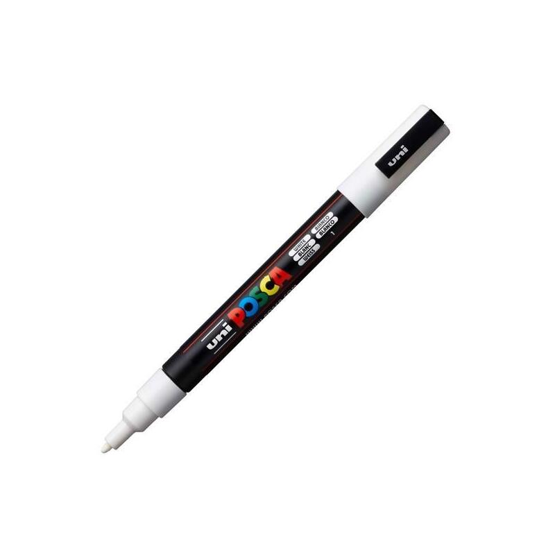 Pack De 6 Unidades Posca Marcador  Pc-3m Punta Cónica 0,9 - 1,3 Mm Blanco