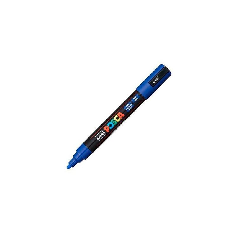 Pack De 6 Unidades Posca Marcador  Pc-5m No Permanente Punta Forma De Bala 1,8 - 2,5 Mm Azul