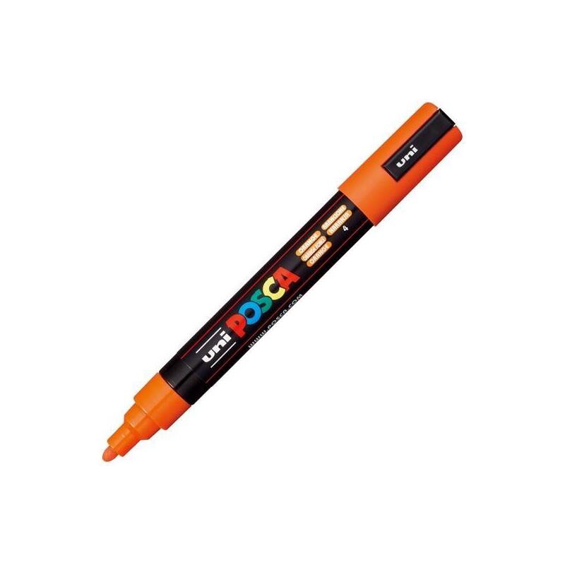 Pack De 6 Unidades Posca Marcador  Pc-5m No Permanente Punta Forma De Bala 1,8 - 2,5 Mm Naranja