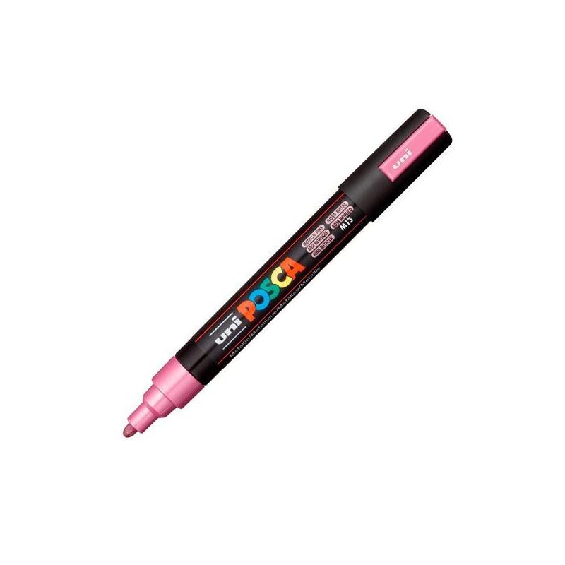 Pack De 6 Unidades Posca Marcador  Pc-5m No Permanente Punta Forma De Bala 1,8 - 2,5 Mm Rosa Metálico