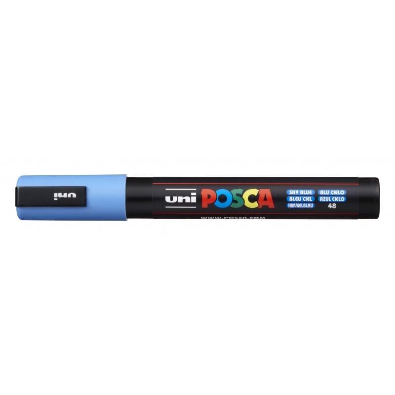 Pack De 6 Unidades Posca Pc-5m Marcador De Pintura - Punta De Poliester 1.8-2.5mm - Tinta Base Al Agua - Resistente A