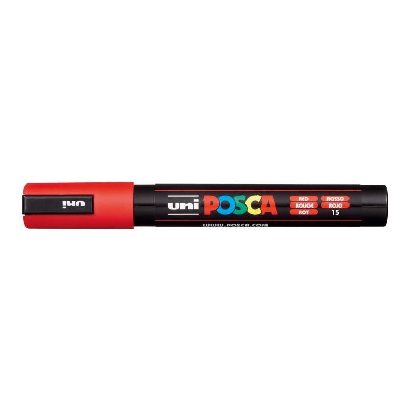 Pack De 6 Unidades Posca Pc-5m Marcador De Pintura - Punta De Poliester 1.8-2.5mm - Tinta Base Al Agua - Resistente A